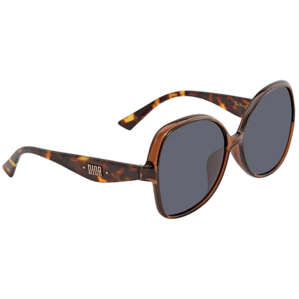 Christian Dior Nuance Gray Rounded Tortoise Shell Sunglasses